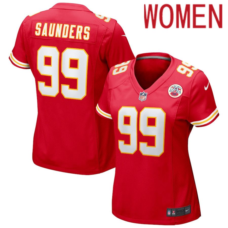 Women Kansas City Chiefs #99 Khalen Saunders Nike Red Game NFL Jersey